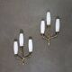 Pair of wall lights by Maison Arlus by Felix Agostini in bronze.