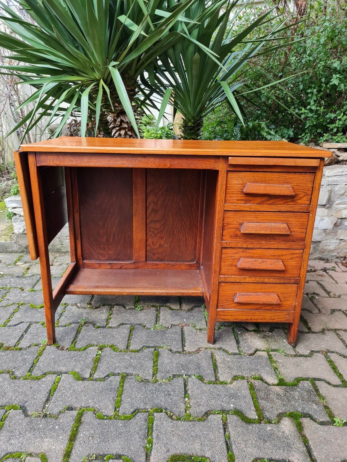 30s solid wood children's desk with 4 drawers and extensions