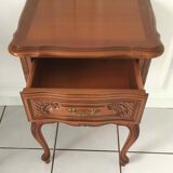2 tables de chevet style Louis XV tiroirs et pieds cabrioles, 1960