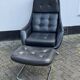 Fauteuil pivotant vintage Bramia avec repose-pieds