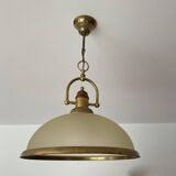 Lustre coupole verre et laiton
