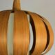 Scandinavian-style wooden pendant light.