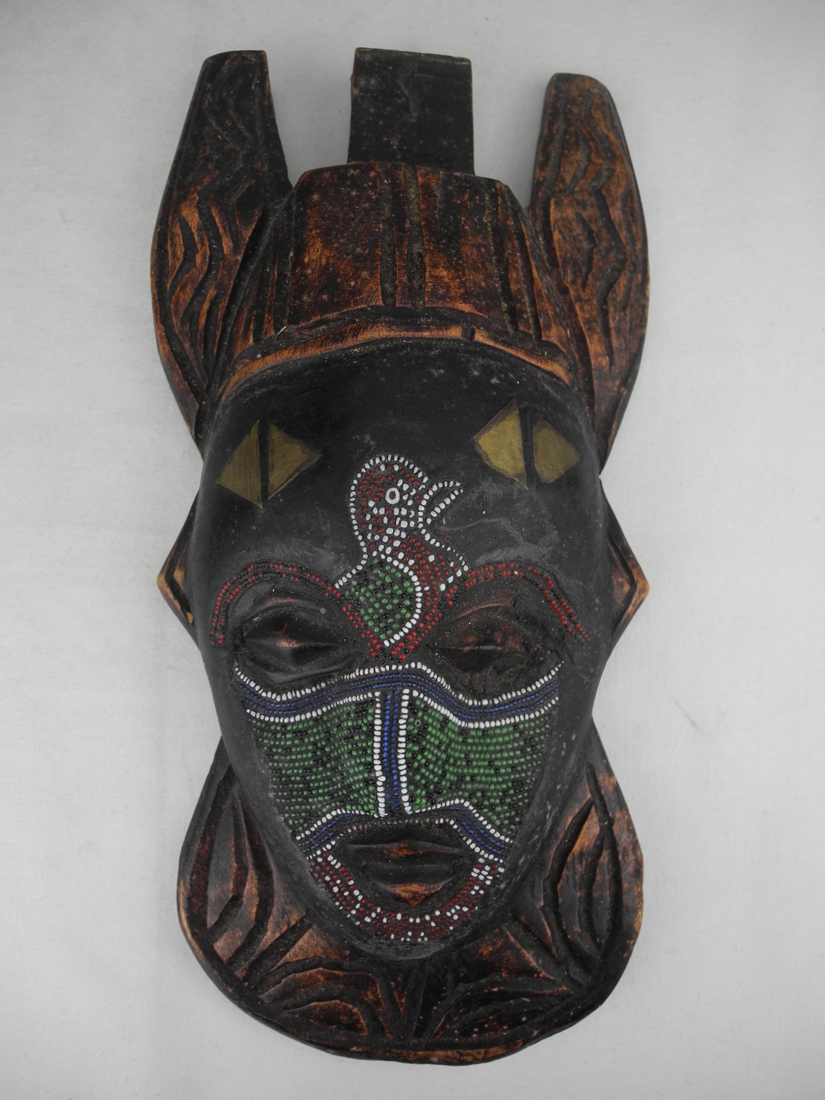 Old beaded african mask ghana ashanti old beaded african mask