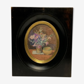 De BROCA (A), Watercolor still life with bouquet signed early twentieth century
