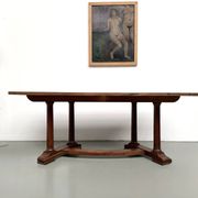 Table de repas ou bureau Art Déco en chêne et hêtre – Années 1930
