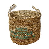 Seventies braided straw basket