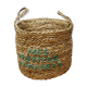 Seventies braided straw basket