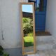 Large woven wicker mirror
