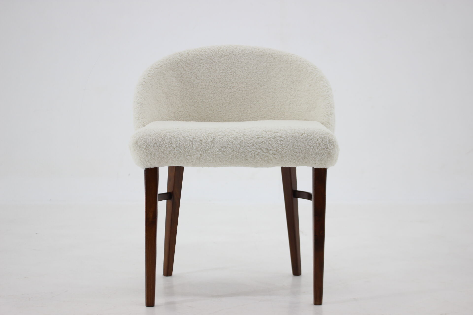 Beech Chair in Sheepskin Fabric, Denmark 1960