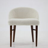 Beech Chair in Sheepskin Fabric, Denmark 1960