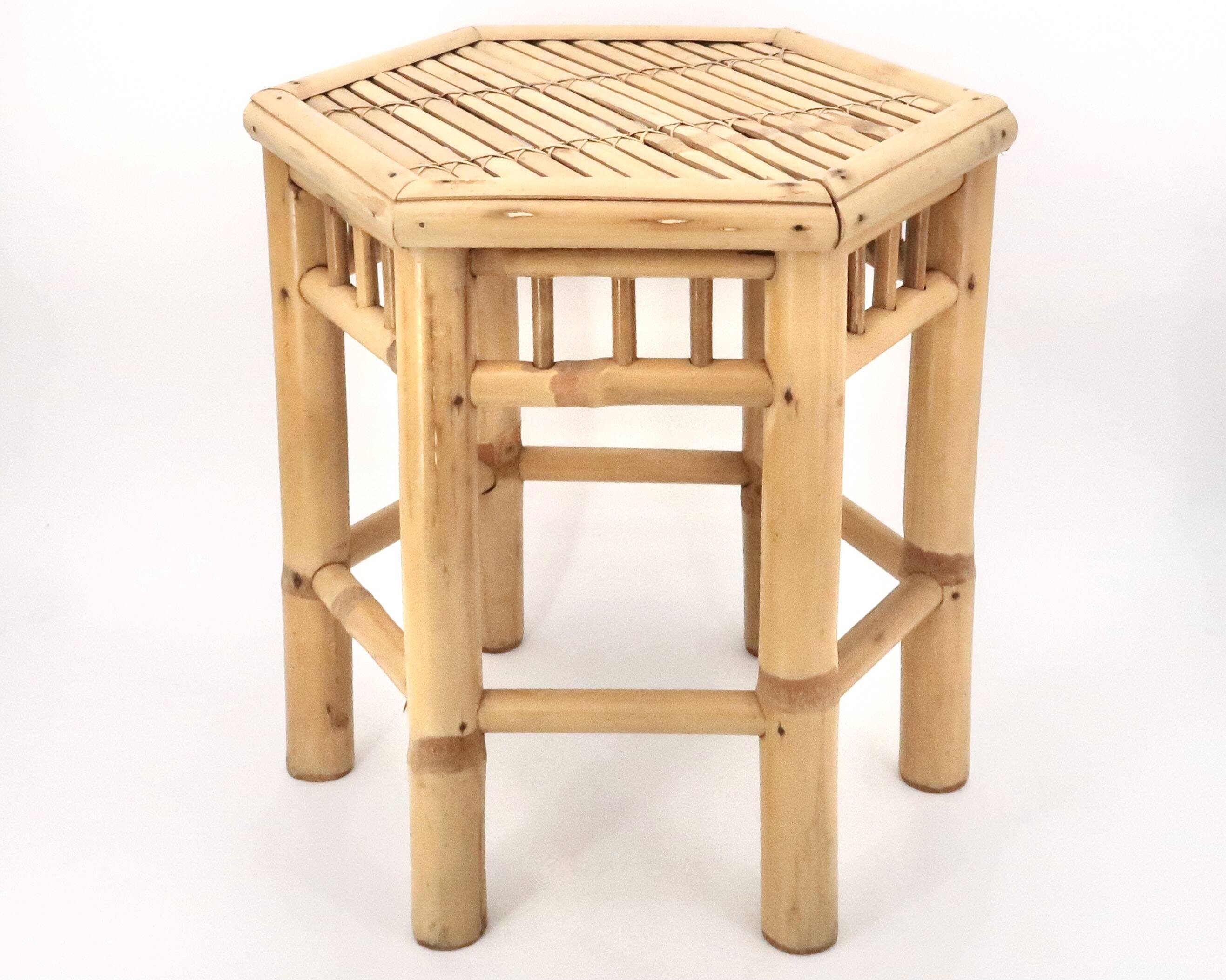Bamboo side coffee table, 1970s