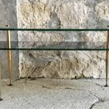 Rectangular coffee table with double glass tops - Modernist design 1960