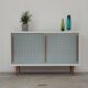 Commode bleue et blanche par Drevopodnik Brno 1960