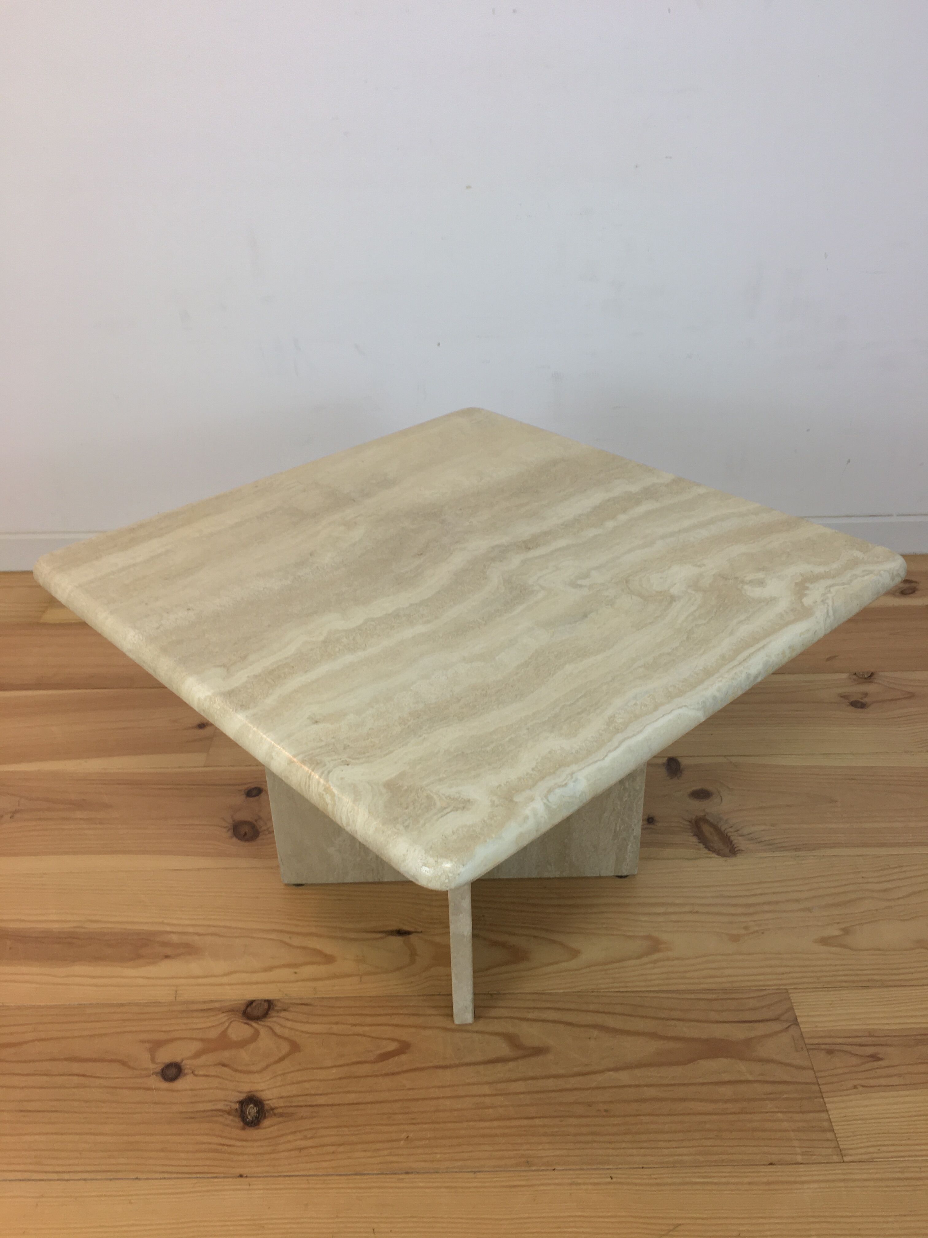 Square travertine coffee table