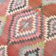 Tapis Kilim géométrique rouge et rose fait main 5x8, 160x238 cm