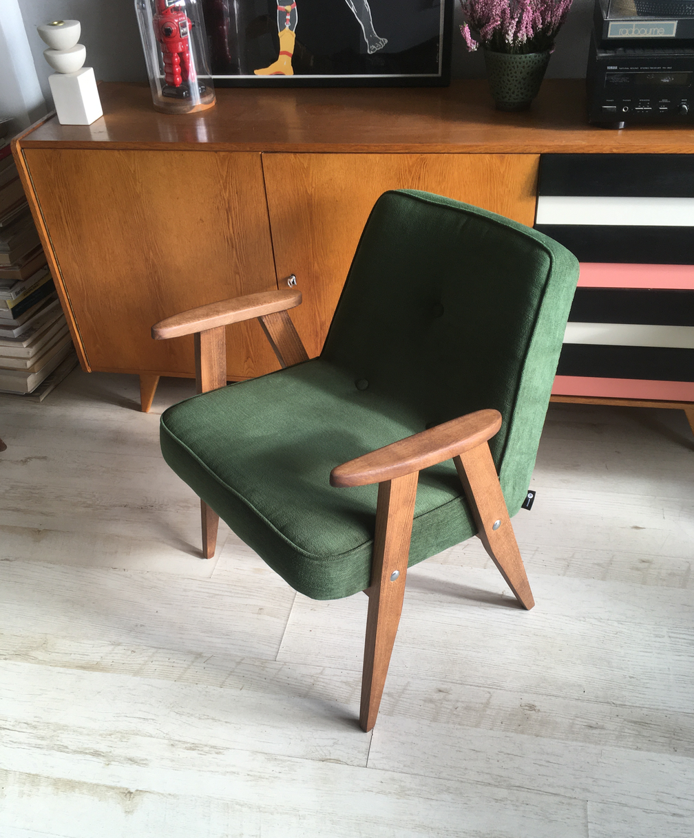Fauteuil original polonais du milieu du siècle 366 conçu en 1962 par Józef Chierowski