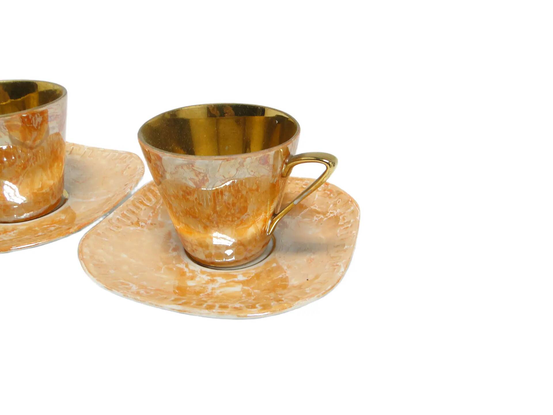 Pair of Helena cups, mid-century modern, porcelain, Wawel Porcelain Factory, Poland, 1970s.