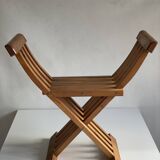 Pair of Teak Curule Armchairs