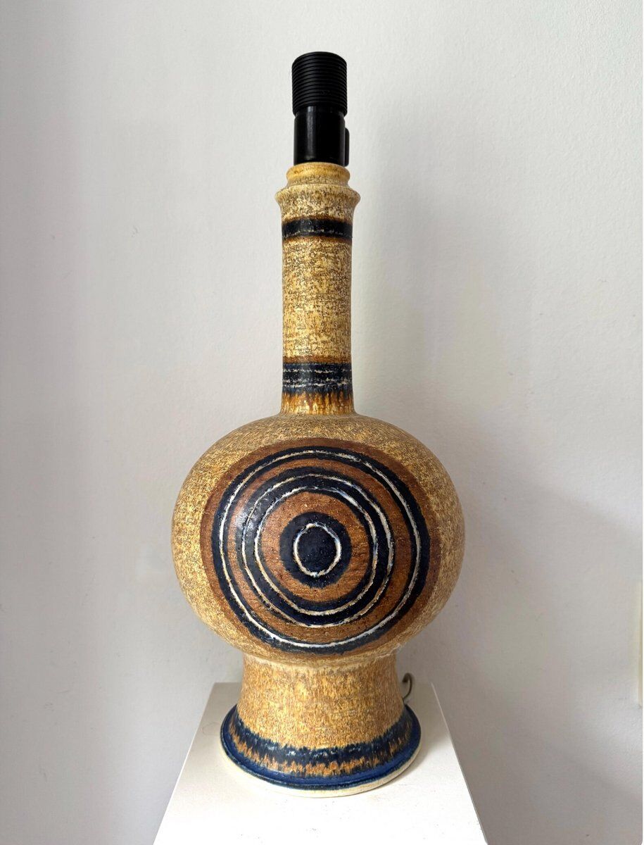 Ceramic table lamp by Jette Hellerøe for Axella, Denmark, 1960s