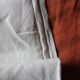 Antique linen sheet Floral monograms M R