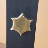 Jacques Adnet (1900-1984) - Black lacquered metal and brass magazine rack