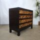 Commode noir placage feuille noir quatre tiroirs