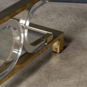 20thC ITALIAN HOLLYWOOD REGENCY GLASS, BRASS & PERSPEX COFFEE TABLE c.1980