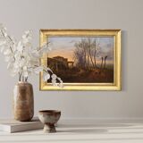 Antique French Painting Landscape From 19th Century