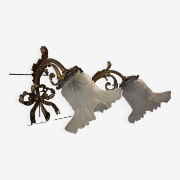 Louis xv style wall lights in bronze (pair)