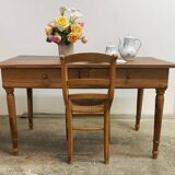 Old walnut farm table with pulls