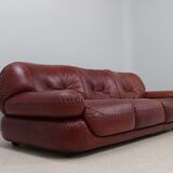 Vintage leather 3 seater sofa Mobil Girgi, 1970s