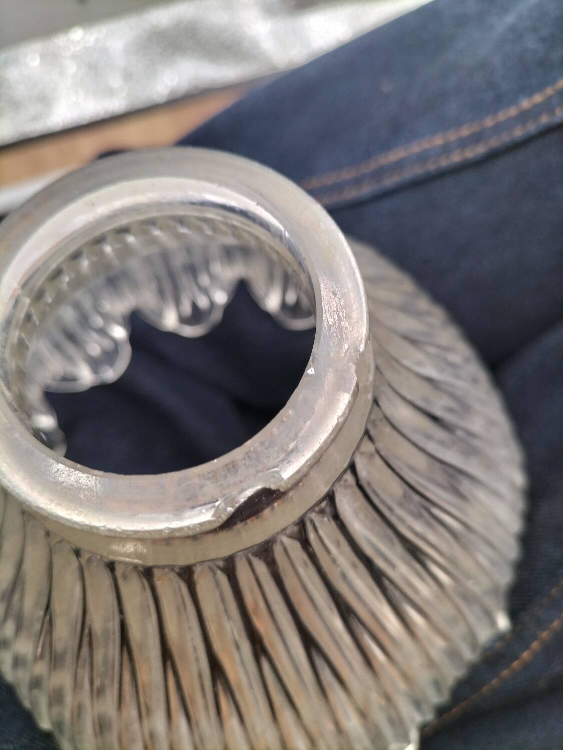 Holophane glass pendant light