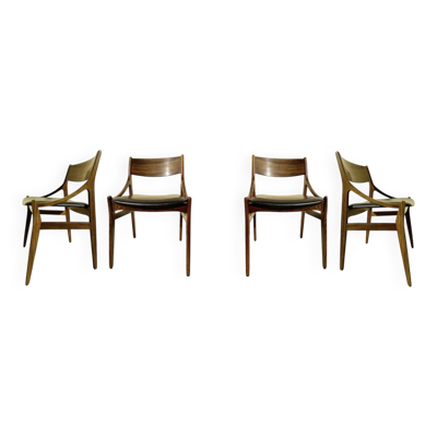 4 chaises H Vestevig Eriksen, Møbelfabrik. Danemark 1960