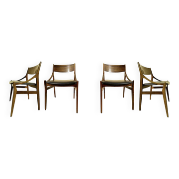 4 chairs H Vestevig Eriksen, Furniture Factory. Denmark 1960