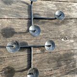 Brutalist cast iron candle holders.