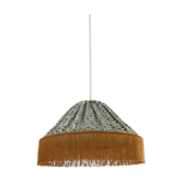 Bella conical textile pendant light with "bohemian flora" print