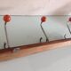 Patère à 3 têtes boules orange / vintage années 50- 60