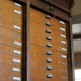 Meuble de metier / tiroirs "0rfèvrerie", collections, partitions, classement