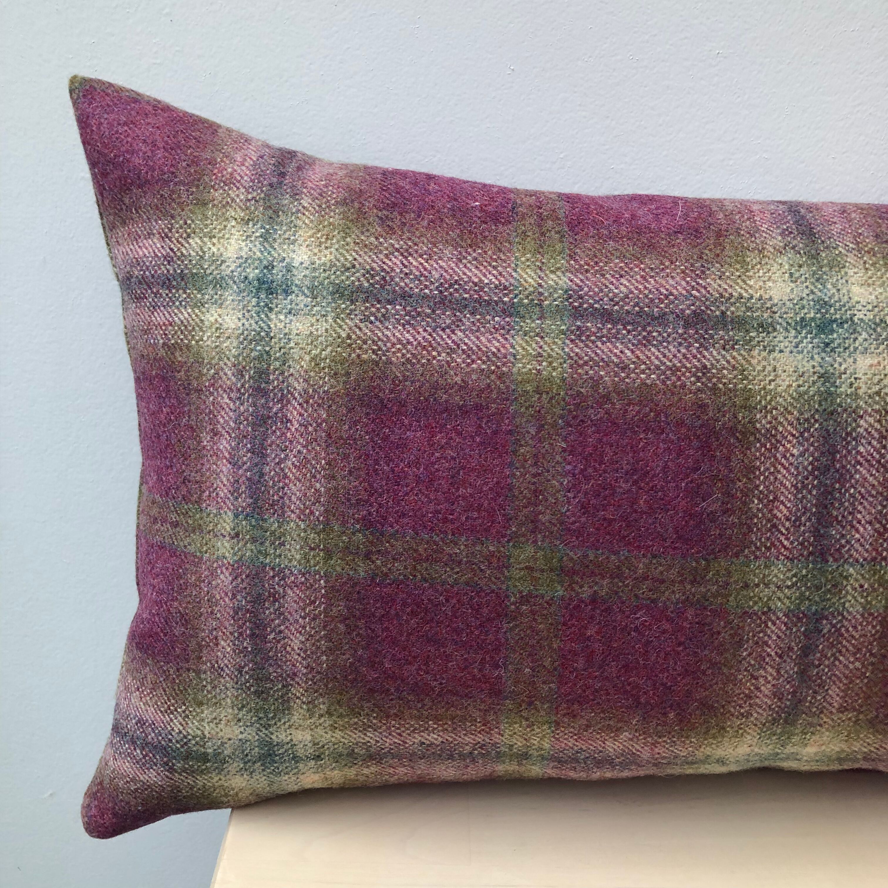 Rectangular cushion tartan fabric