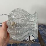 Vintage portable lamp in electrified chiseled glass to nine