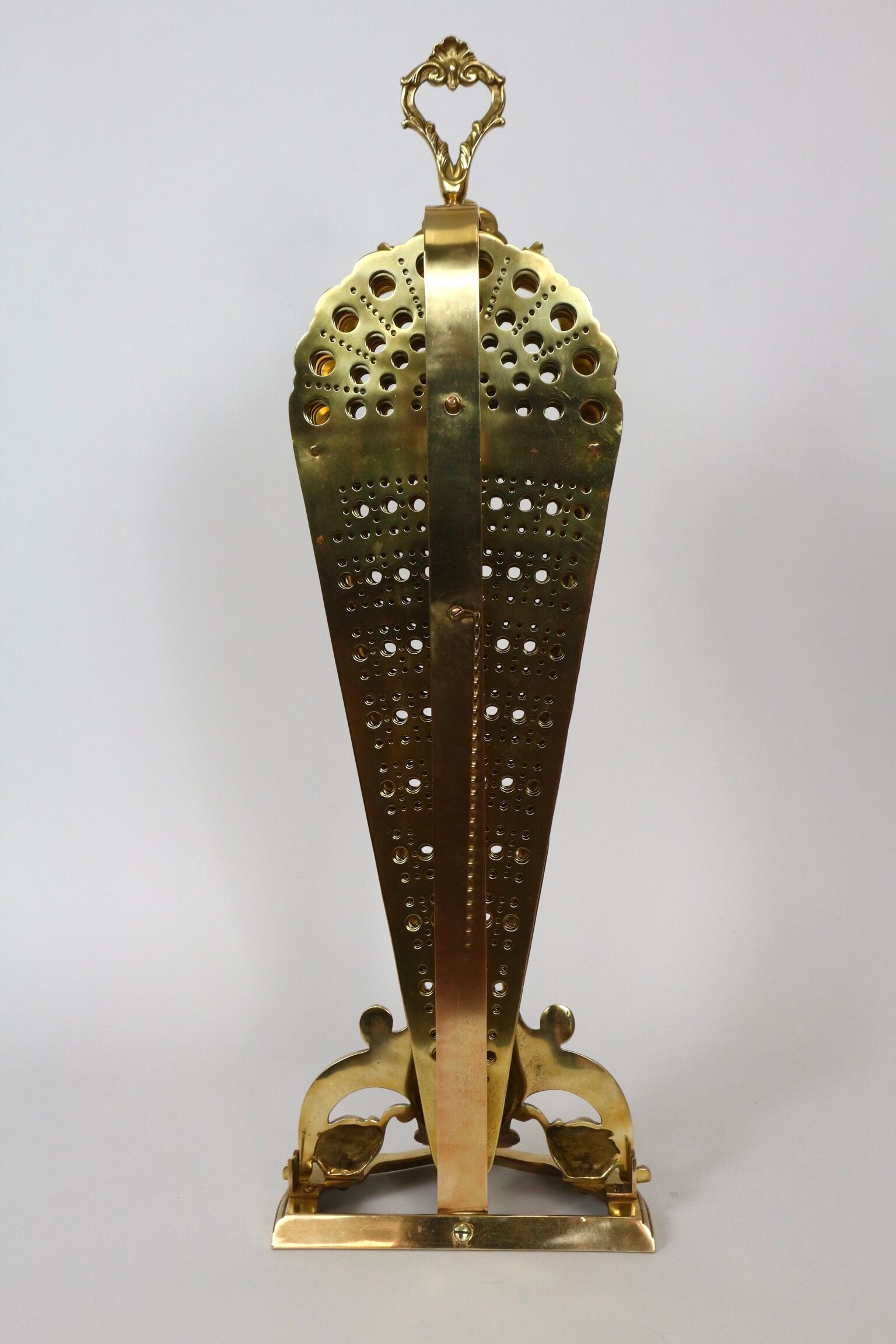 Fireplace peacock tail effect vintage, brass