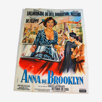 Affiche cinéma originale "Anna de Brooklyn" 1958 Gina Lollobrigida 120x160 cm