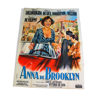 Affiche cinéma originale "Anna de Brooklyn" 1958 Gina Lollobrigida 120x160 cm