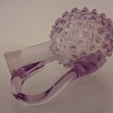 Italian pink bubble glass decanter with stopper, 1960s