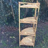 Rattan corner shelf