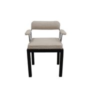 Mid Modern Ettore Sottsass Lodge Italian Black Metal and Wool Chairs, Set of Six