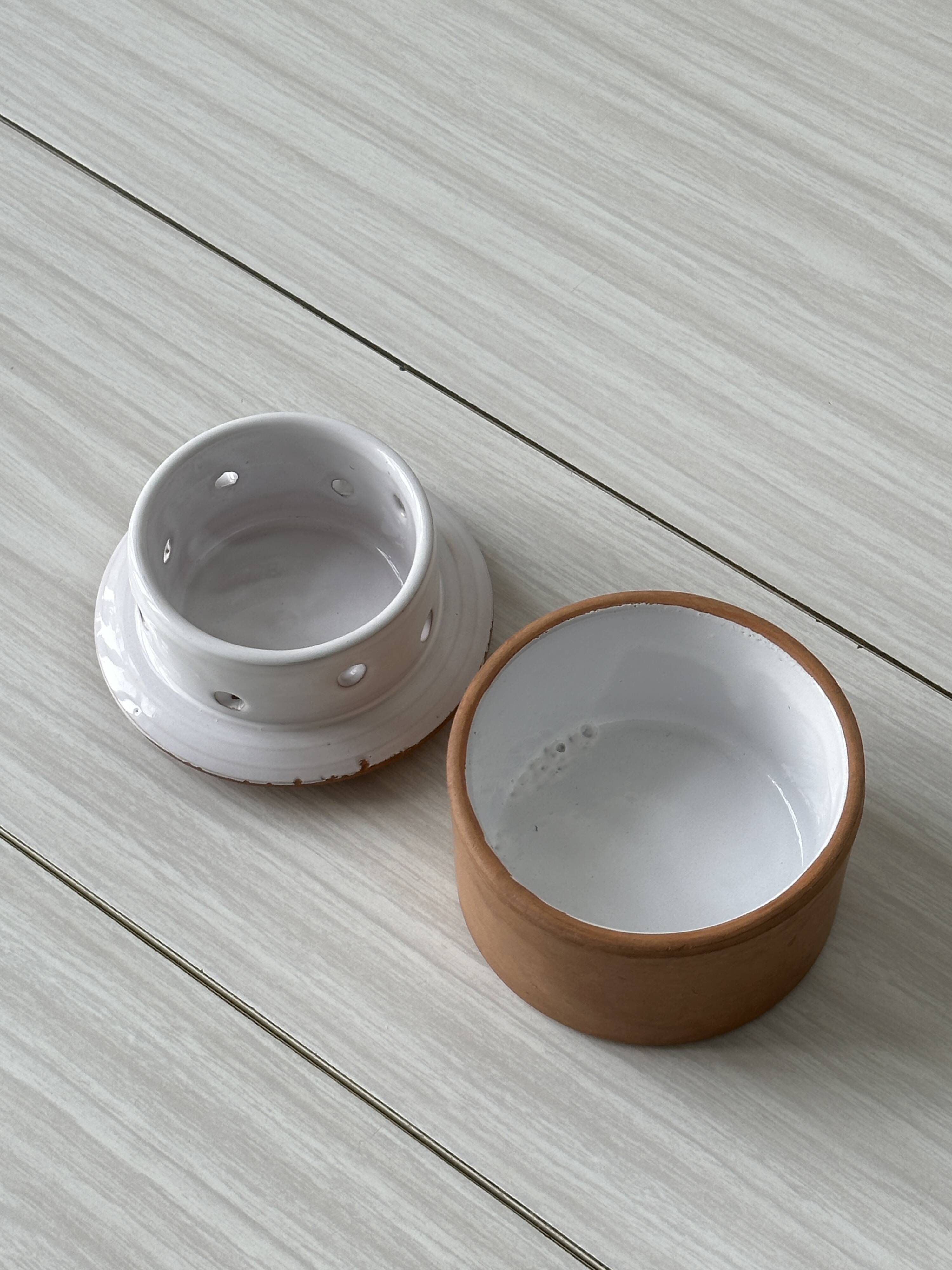 Terracotta ceramic butter dish