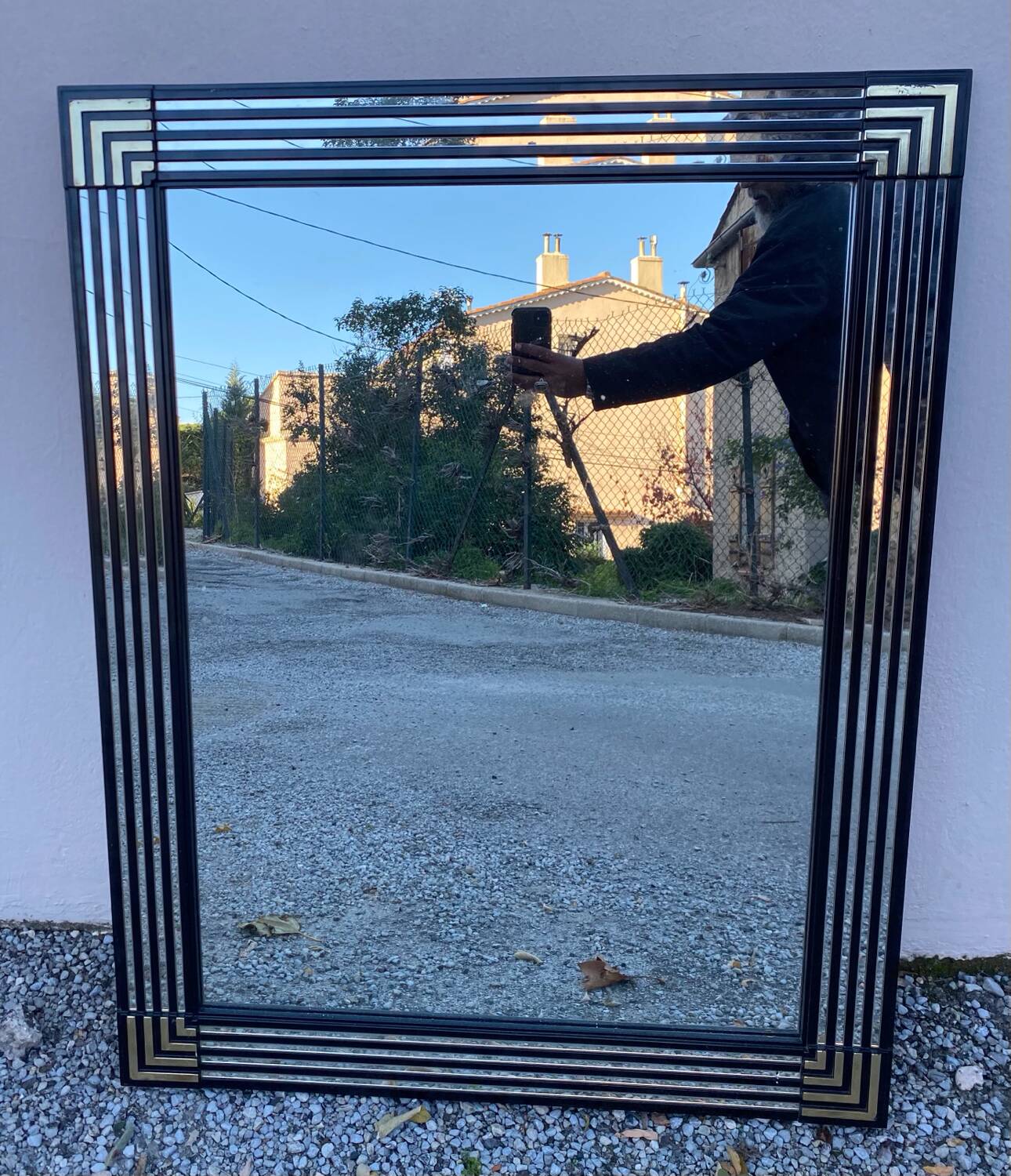 Large geometric rectangular mirror ORDER NUMBER around 1970