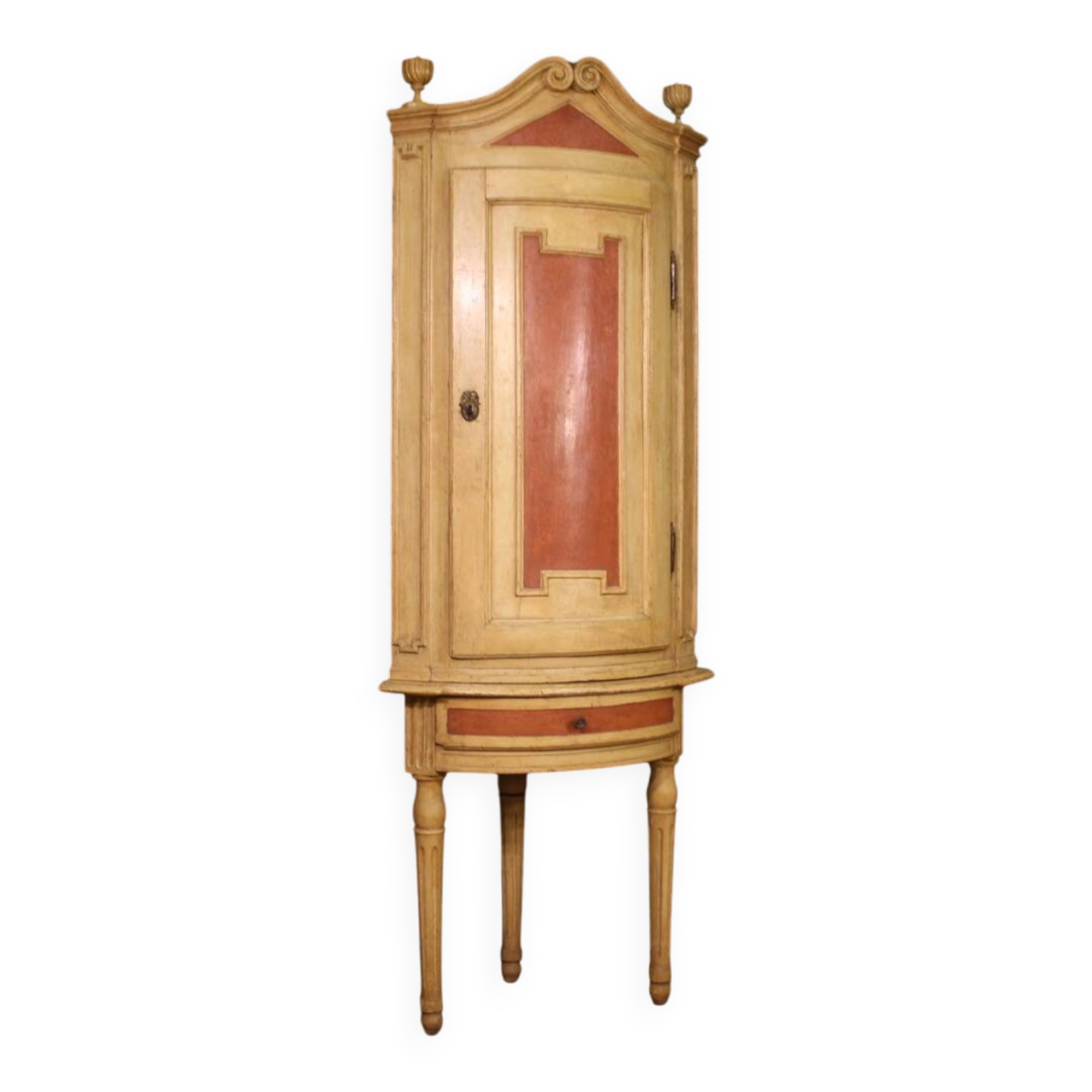 Antique Louis XVI lacquered corner cabinet from the 18th century
