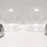 Pair of Vintage Glass and Metal Table Lamps "Vieste" by GPA Monti for Candle